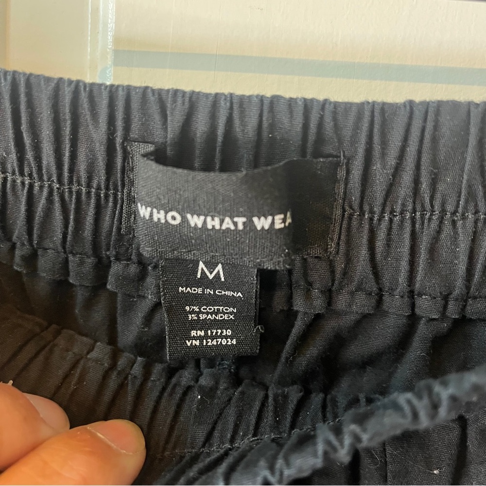 Who What Wear Black Elastic Waist Cropped Wide LegPants Size M - Picture 4 of 5
